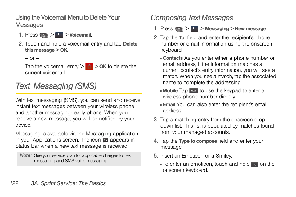 Text messaging (sms), Composing text messages | LG LGLS670 User Manual | Page 136 / 213