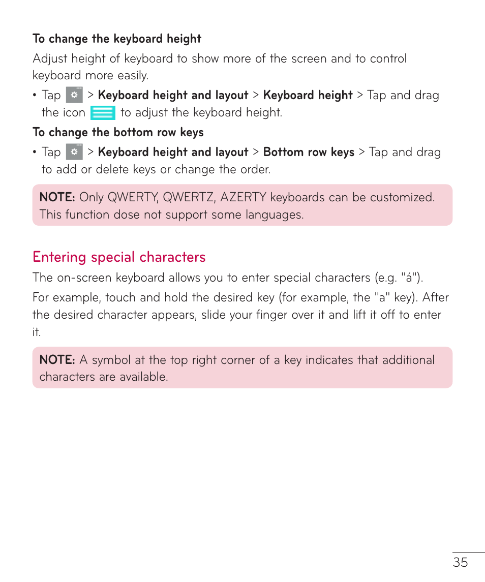 Entering special characters | LG LGV400 User Manual | Page 37 / 132