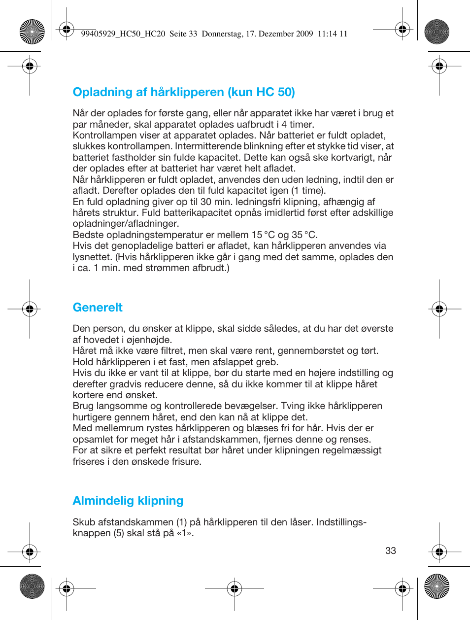 Braun HC20 Hair Perfect User Manual | Page 33 / 62