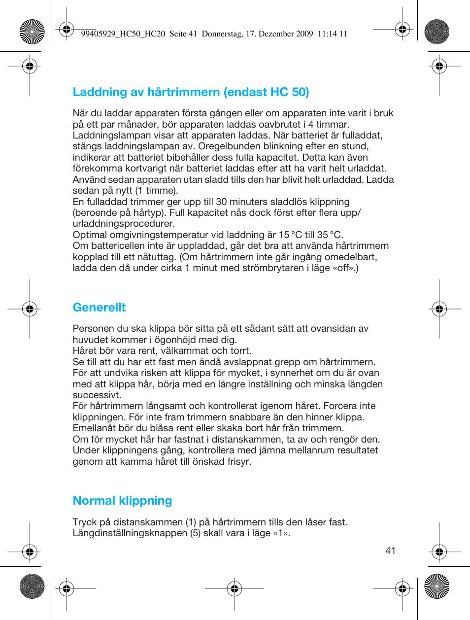Braun HC20 Hair Perfect User Manual | Page 41 / 62