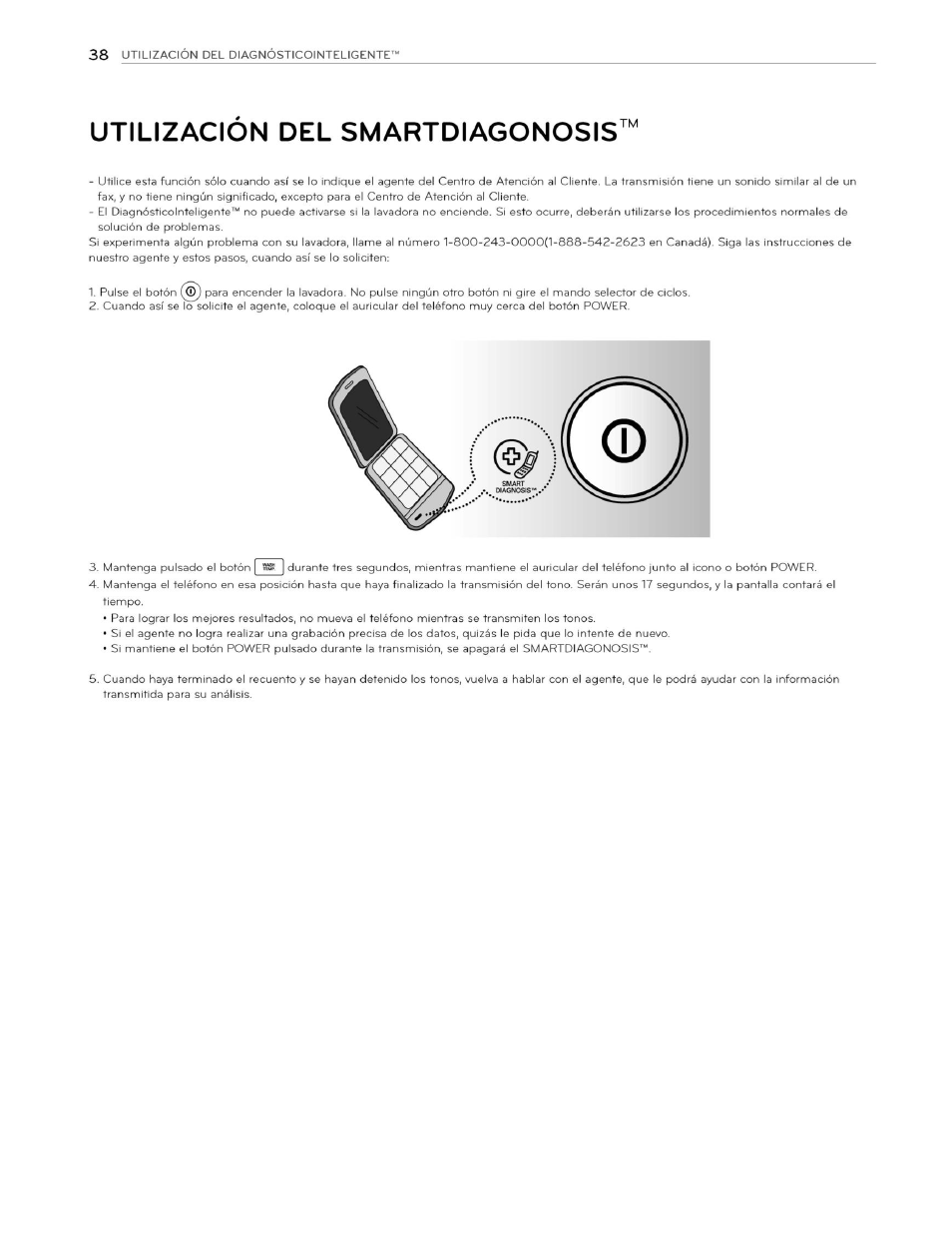 Utilizacion del smartdiagonosis | LG WM3070HWA User Manual | Page 79 / 81