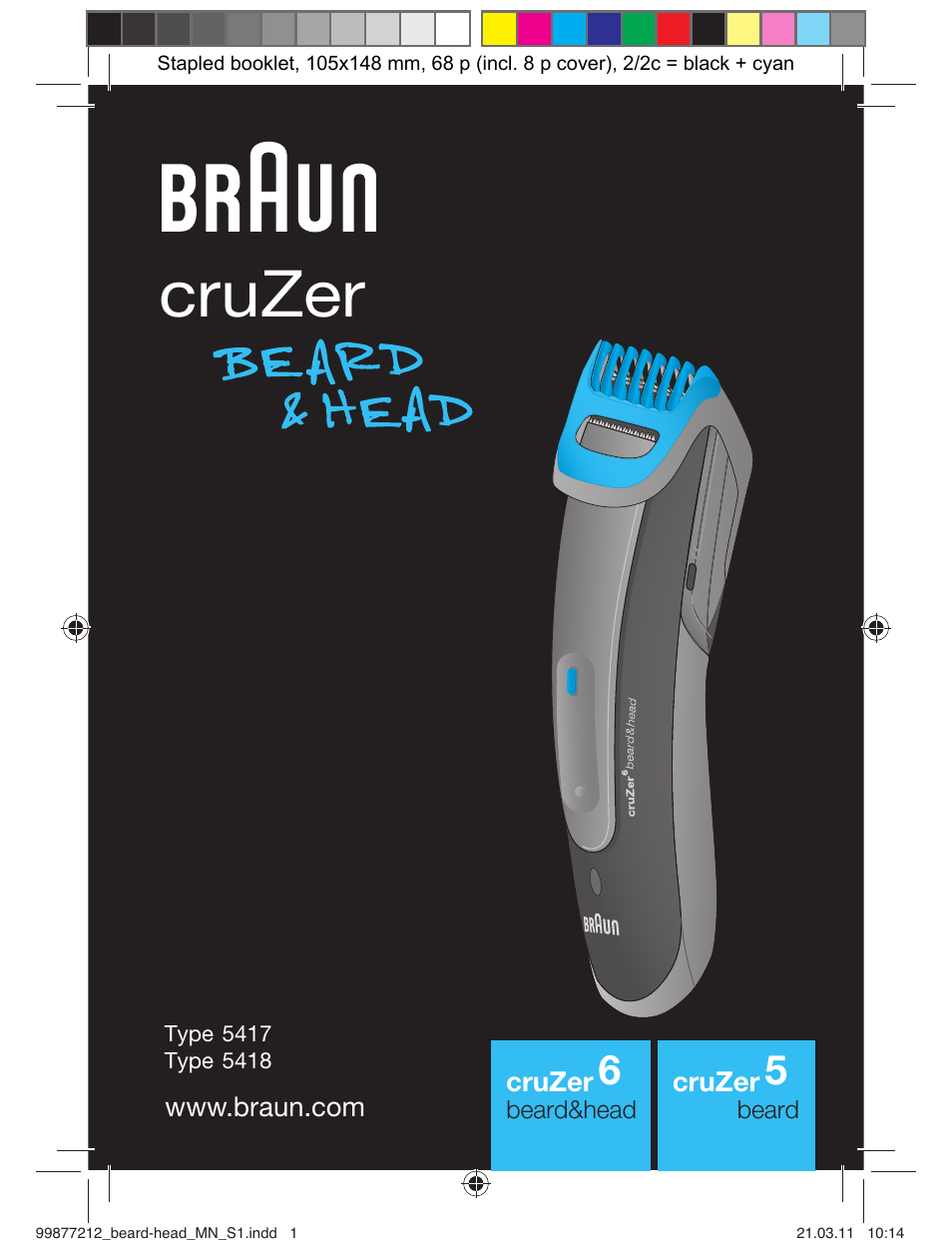 Braun cruZer6 beard&head  EU User Manual | 64 pages