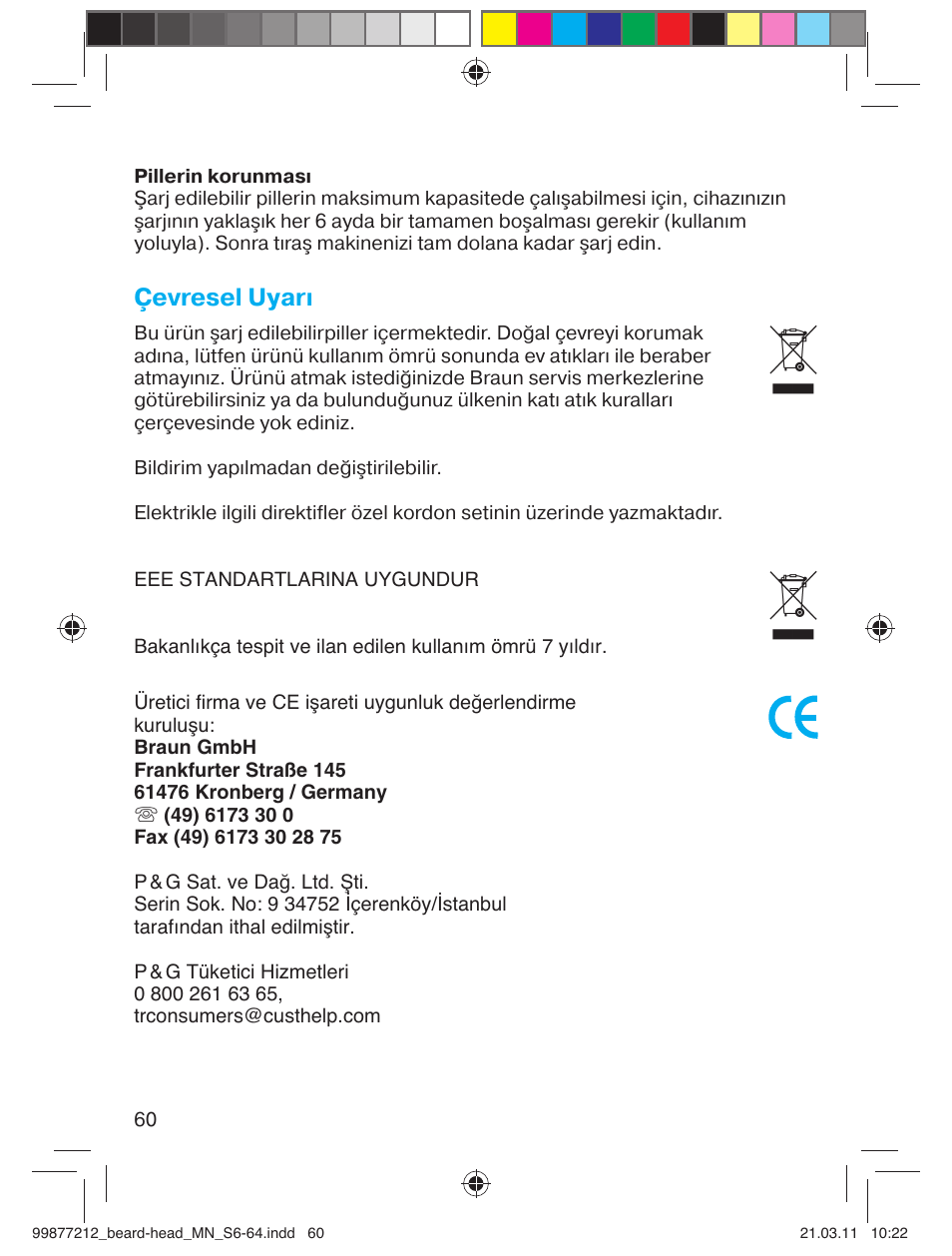 Çevresel uyarı | Braun cruZer6 beard&head  EU User Manual | Page 59 / 64