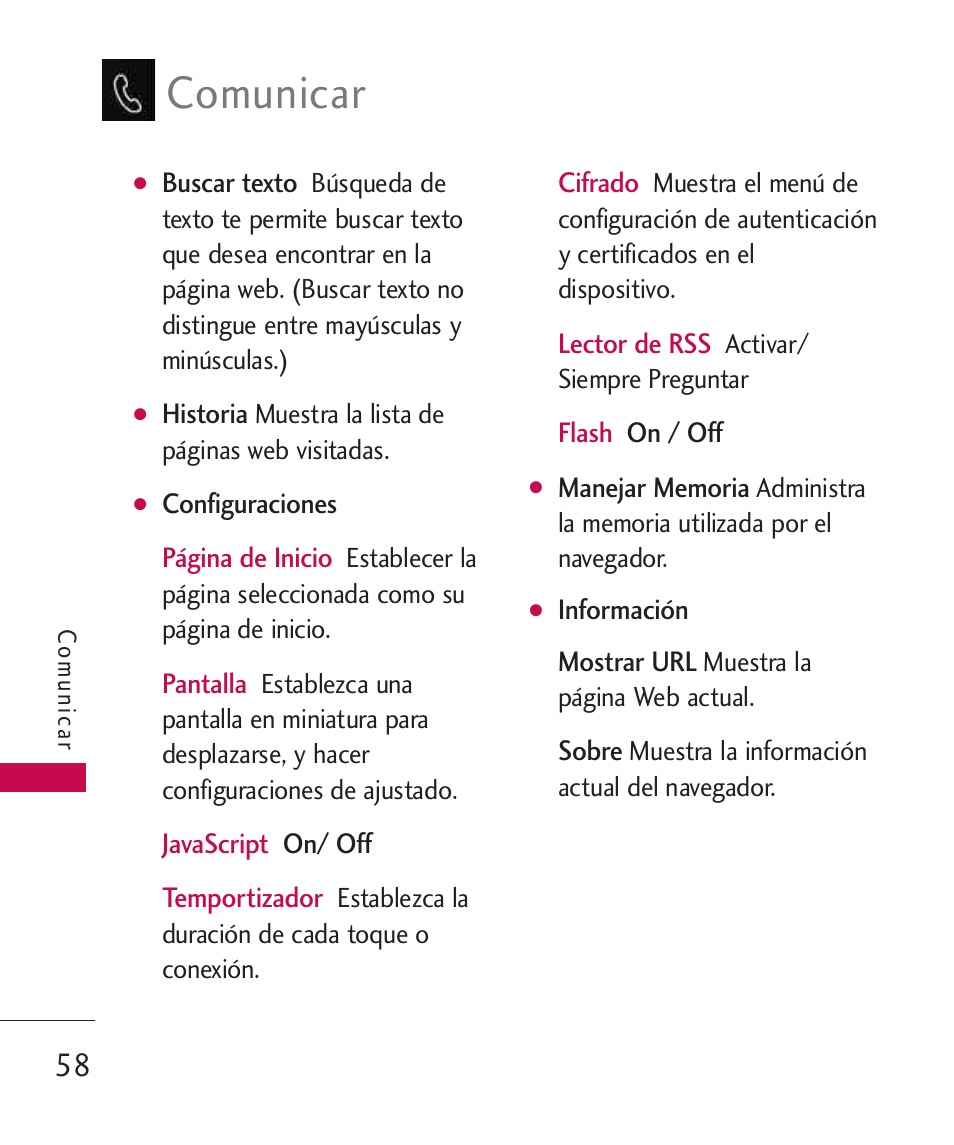 Comunicar | LG LG840 User Manual | Page 200 / 293