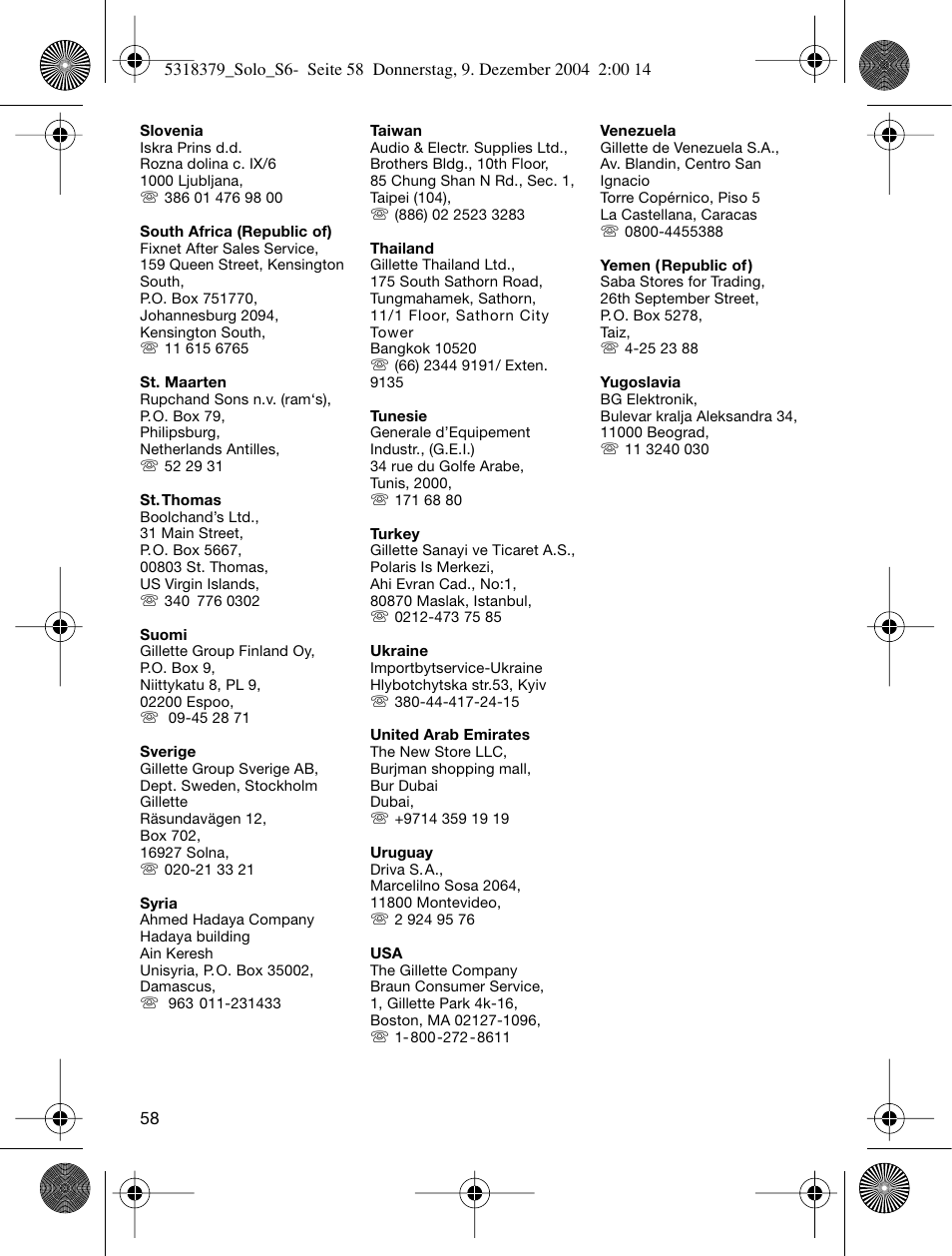 Braun 3170 Solo User Manual | Page 57 / 57