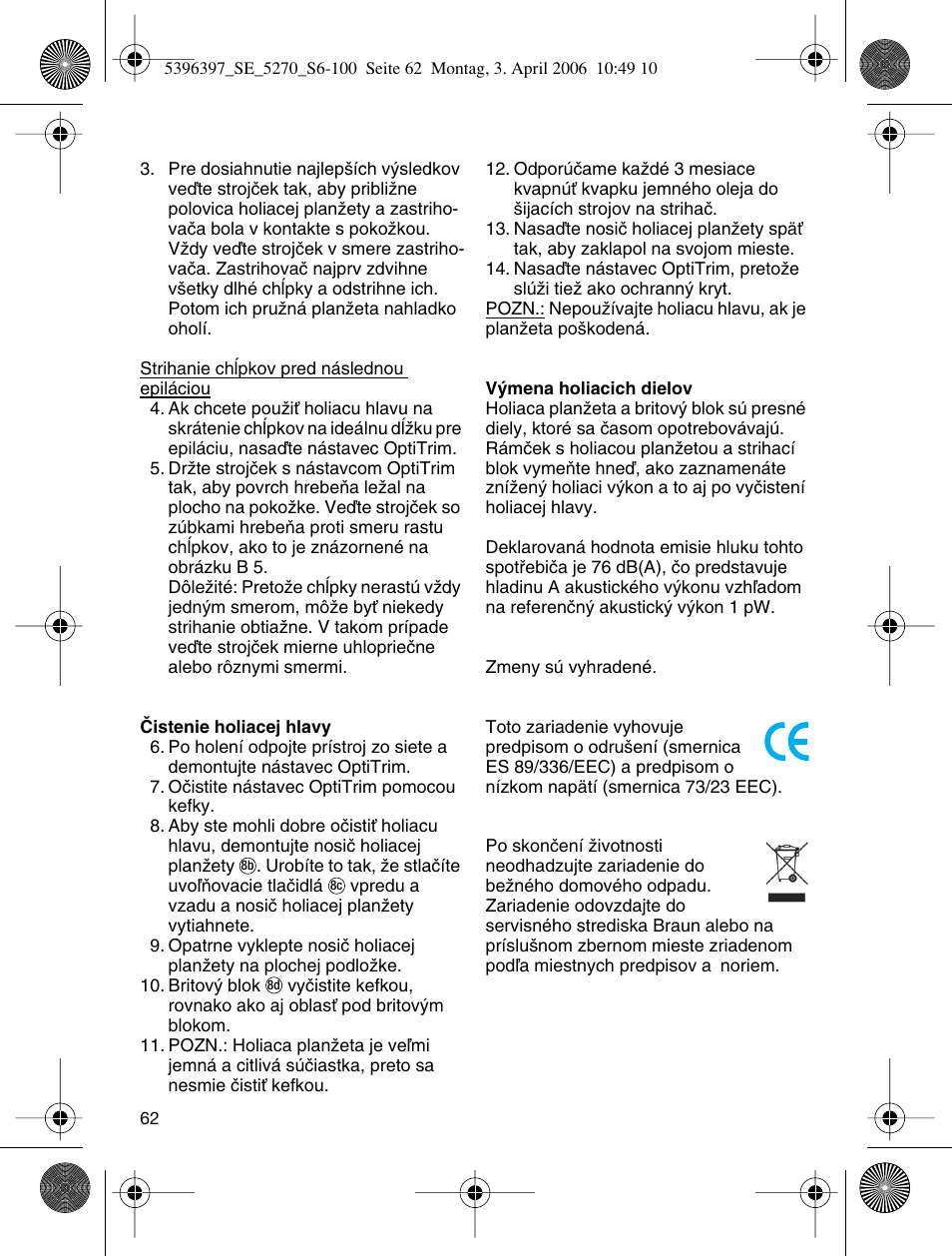 Braun 5270-5396 Silk-épil Xelle User Manual | Page 62 / 95