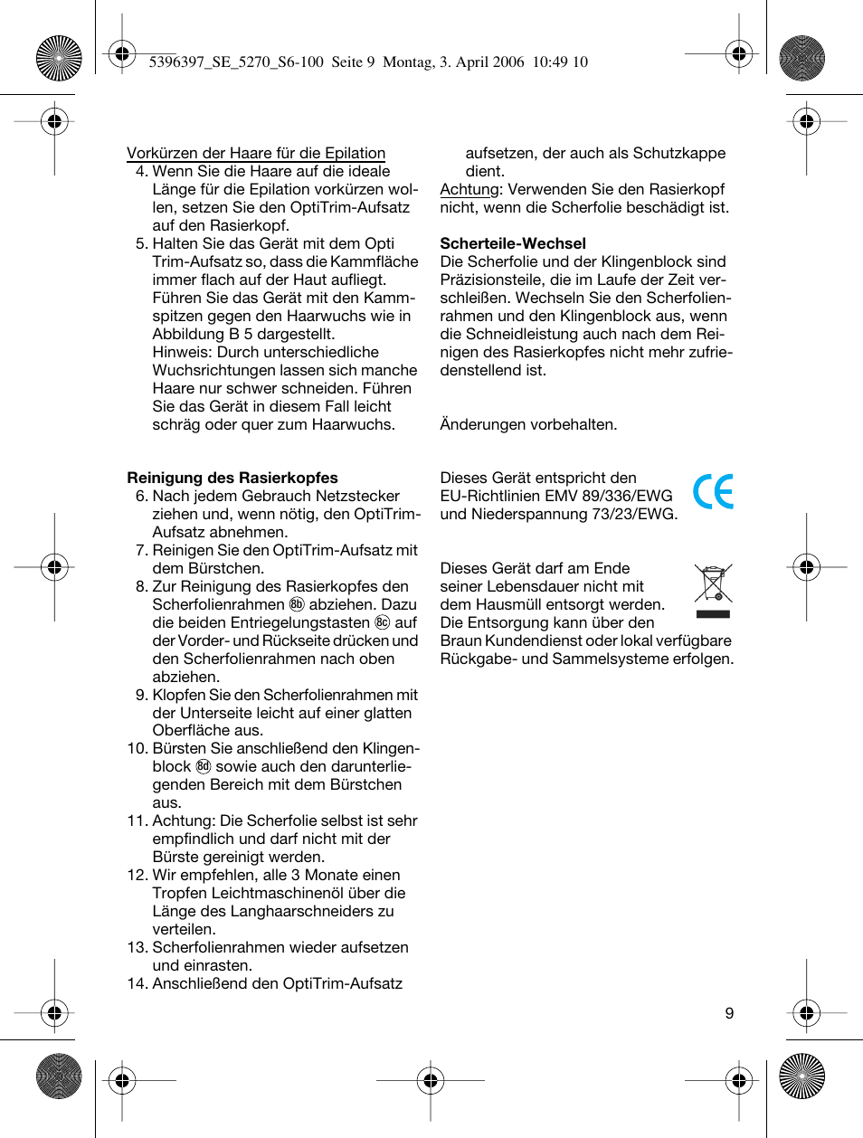 Braun 5270-5396 Silk-épil Xelle User Manual | Page 9 / 95