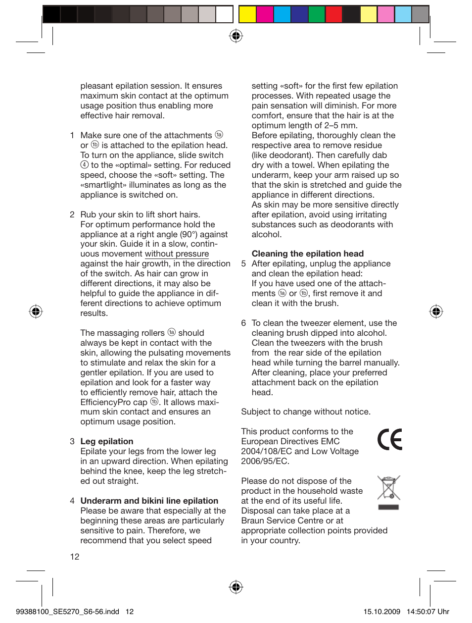 Braun 5180 Silk-épil 5, Legs User Manual | Page 11 / 53