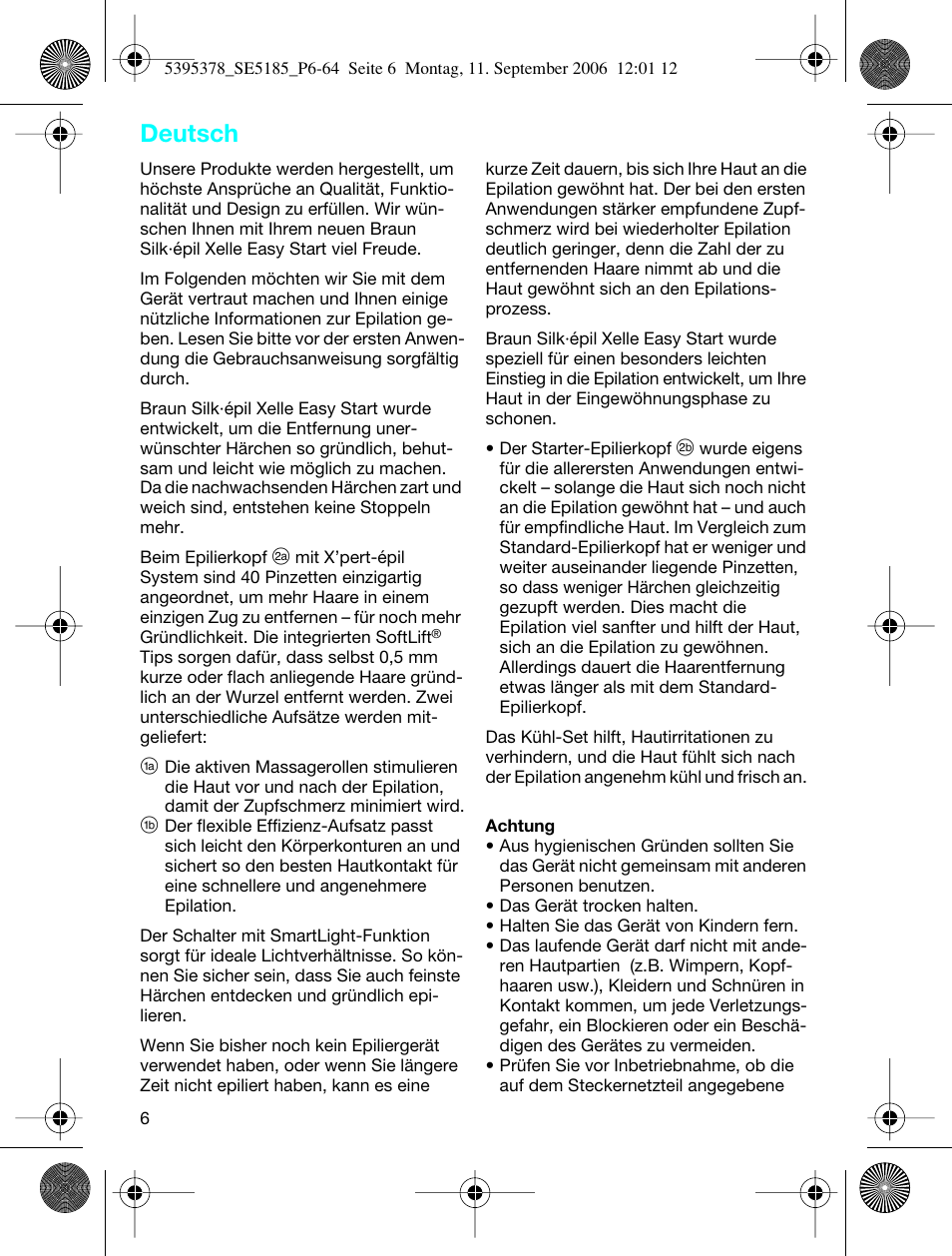 Deutsch | Braun 5185-5395 Silk-épil Xelle User Manual | Page 5 / 58