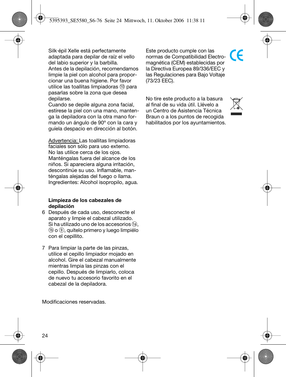 Braun 5580 Silk-épil X'elle User Manual | Page 23 / 68