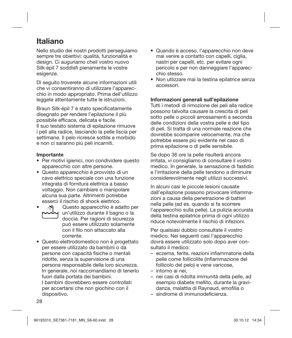 Italiano | Braun 7181 Legs WD Silk-épil 7  User Manual | Page 27 / 57