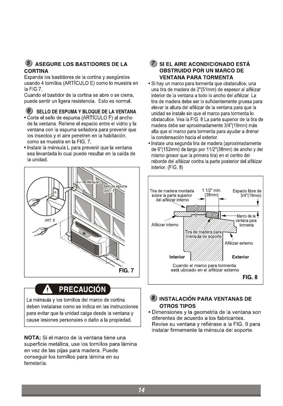 A precaución | LG LP6010ER User Manual | Page 34 / 40