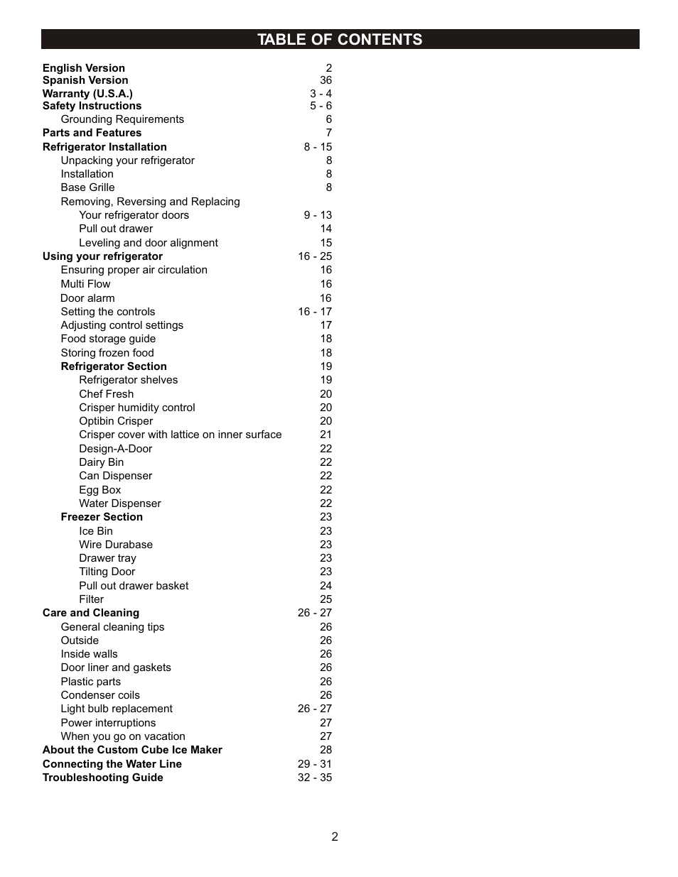 LG LRFC22750TT User Manual | Page 2 / 35