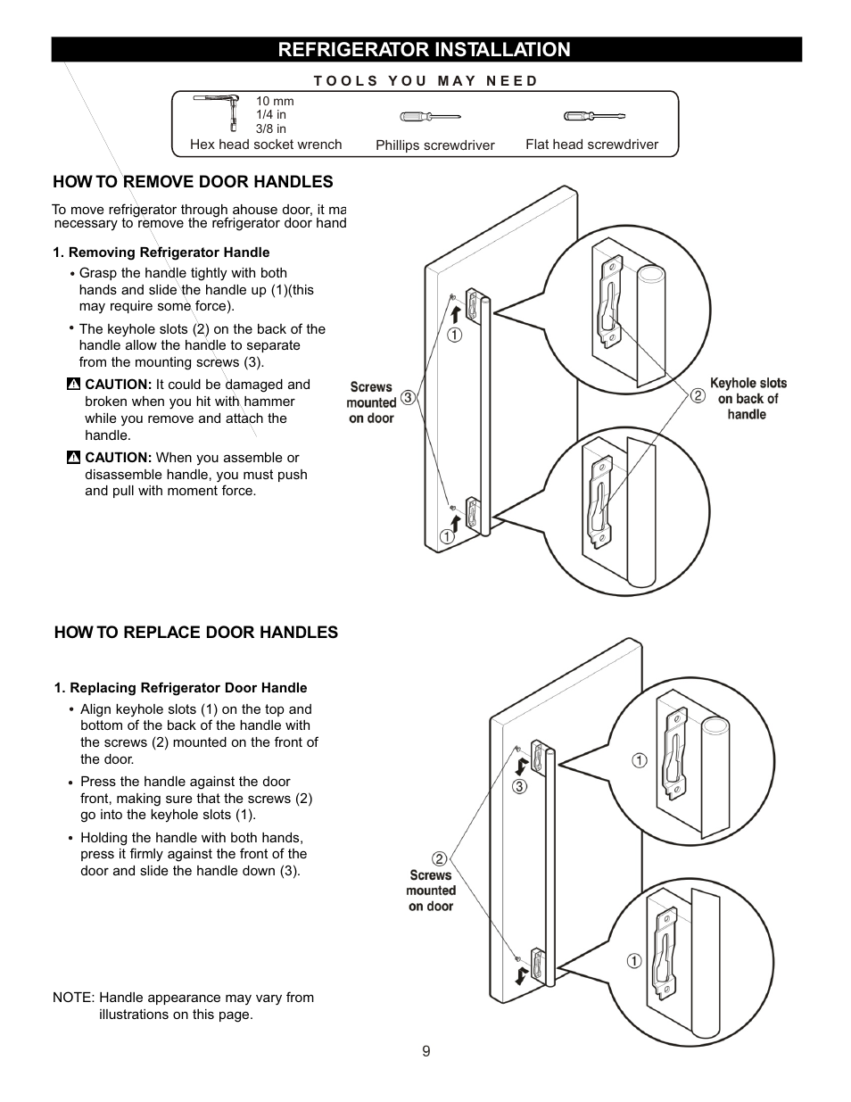 Refrigerator installation | LG LRFC22750TT User Manual | Page 9 / 35