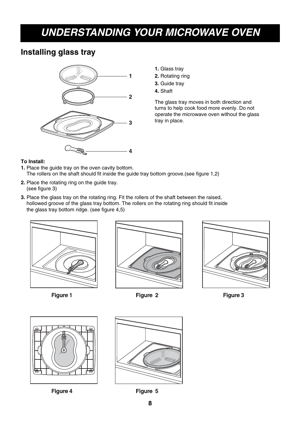 Understanding your microwave oven, Installing glass tray | LG LMVM2277ST User Manual | Page 8 / 36