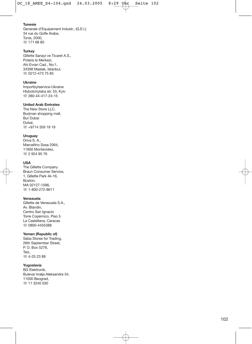 Braun OC18 Professional Care Center User Manual | Page 102 / 102