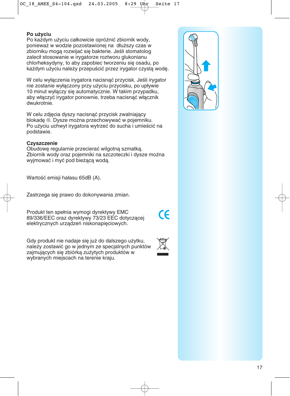 Braun OC18 Professional Care Center User Manual | Page 17 / 102