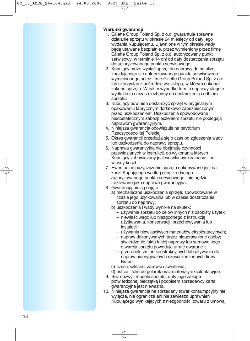 Braun OC18 Professional Care Center User Manual | Page 18 / 102