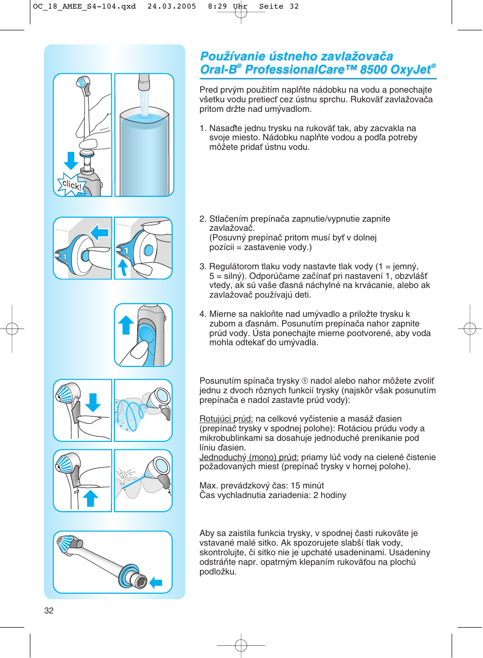 Braun OC18 Professional Care Center User Manual | Page 32 / 102