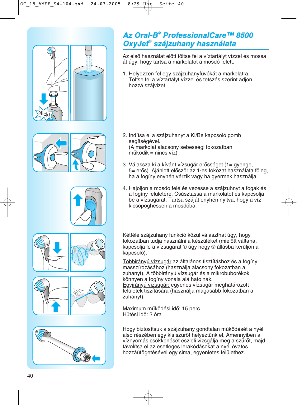 Braun OC18 Professional Care Center User Manual | Page 40 / 102