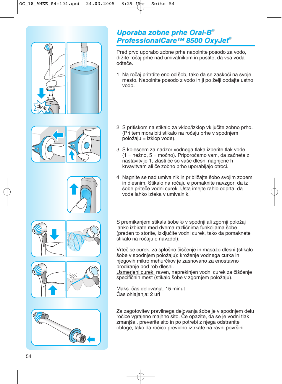 Braun OC18 Professional Care Center User Manual | Page 54 / 102