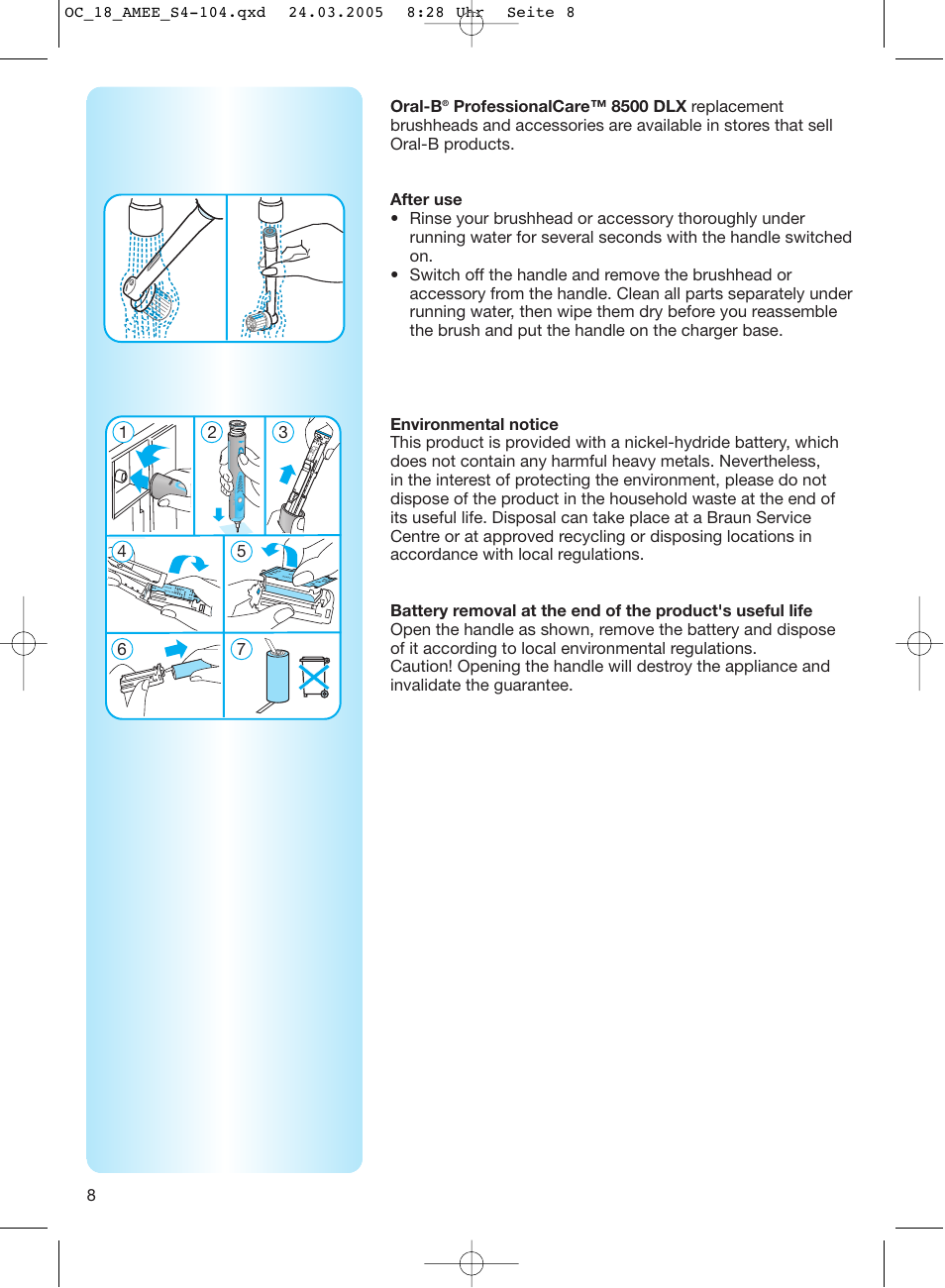Braun OC18 Professional Care Center User Manual | Page 8 / 102