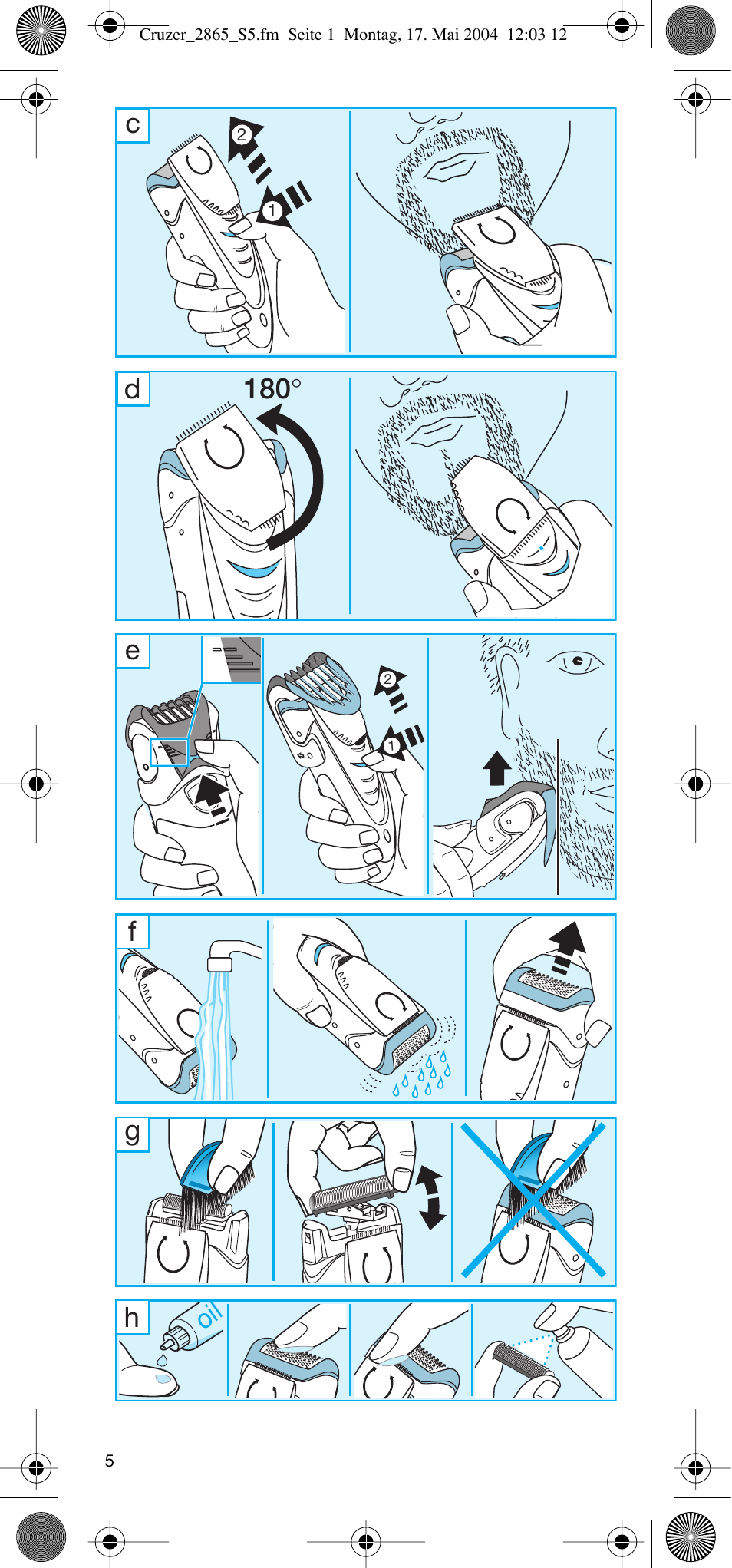 C180 ° d e g h | Braun 2865 Cruzer3 User Manual | Page 4 / 56