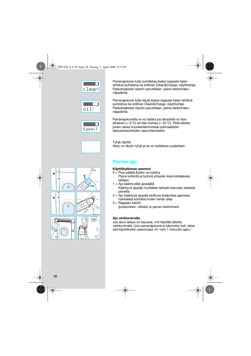Parran ajo | Braun 7570 Syncro System User Manual | Page 56 / 76
