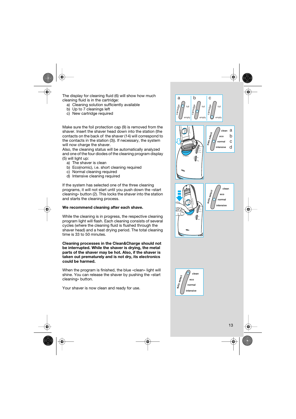 Ab c, 32 1 of f, Ab c d | Braun 8595 Activator  EU User Manual | Page 13 / 99