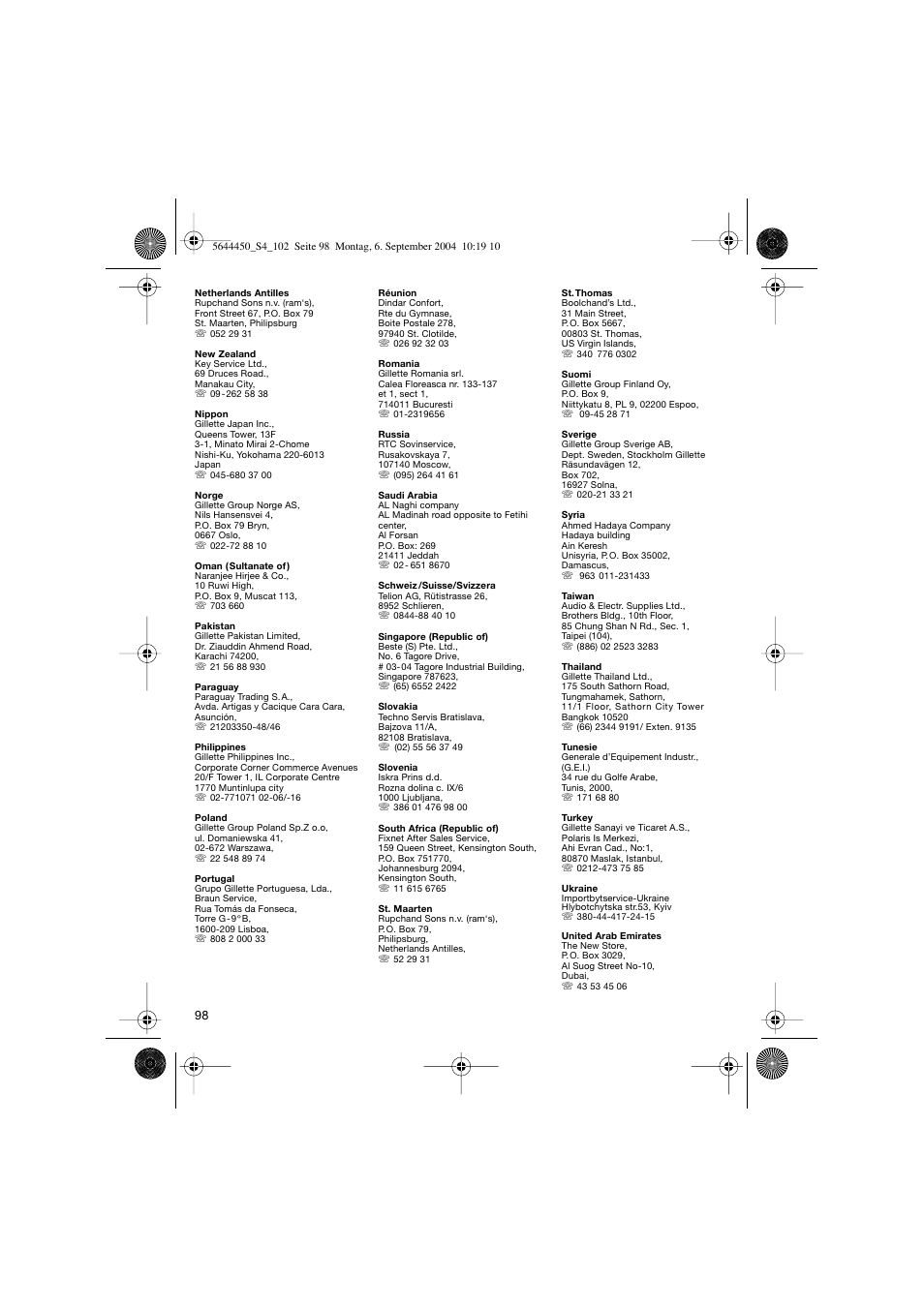 Braun 8585 Activator User Manual | Page 98 / 99