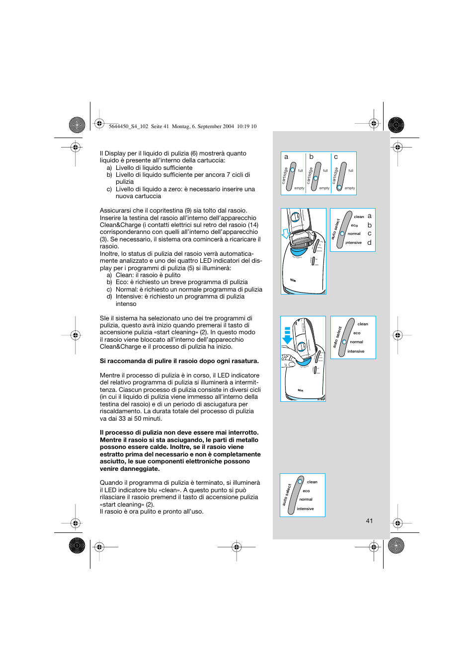 Ab c, 32 1 of f, Ab c d | Braun 8590 Activator  EU User Manual | Page 41 / 99