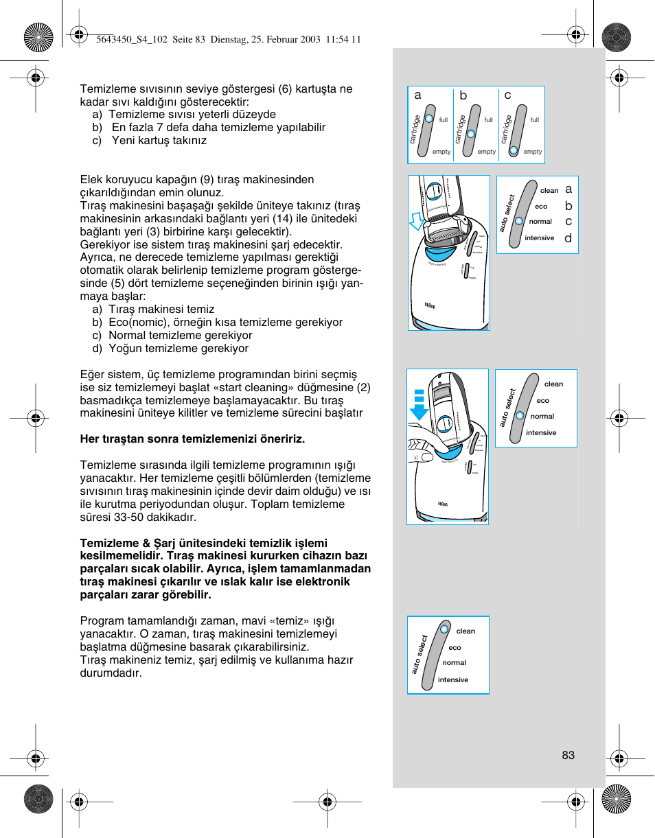 Ab c, Ab c d | Braun Clean & Charge (Activator) User Manual | Page 83 / 99
