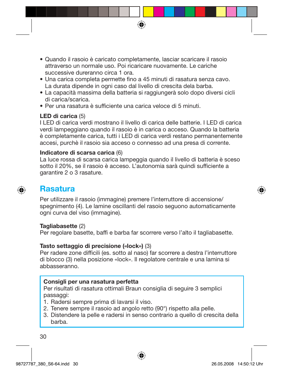 Rasatura | Braun 380-5773 Series 3 User Manual | Page 29 / 61