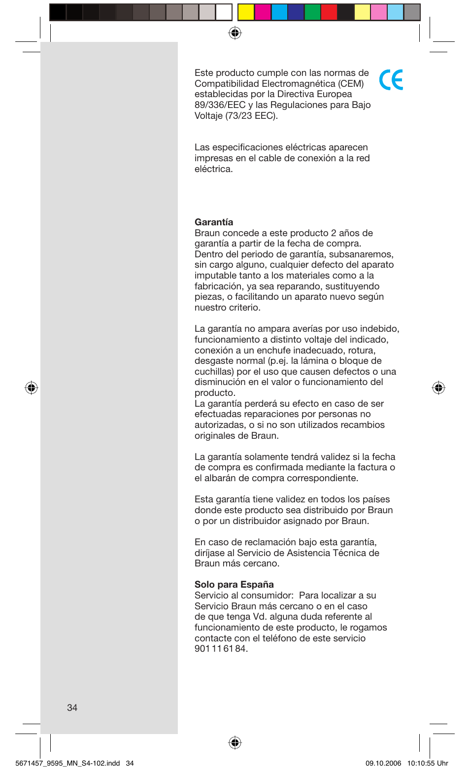 Braun 9595 Pulsonic User Manual | Page 34 / 101