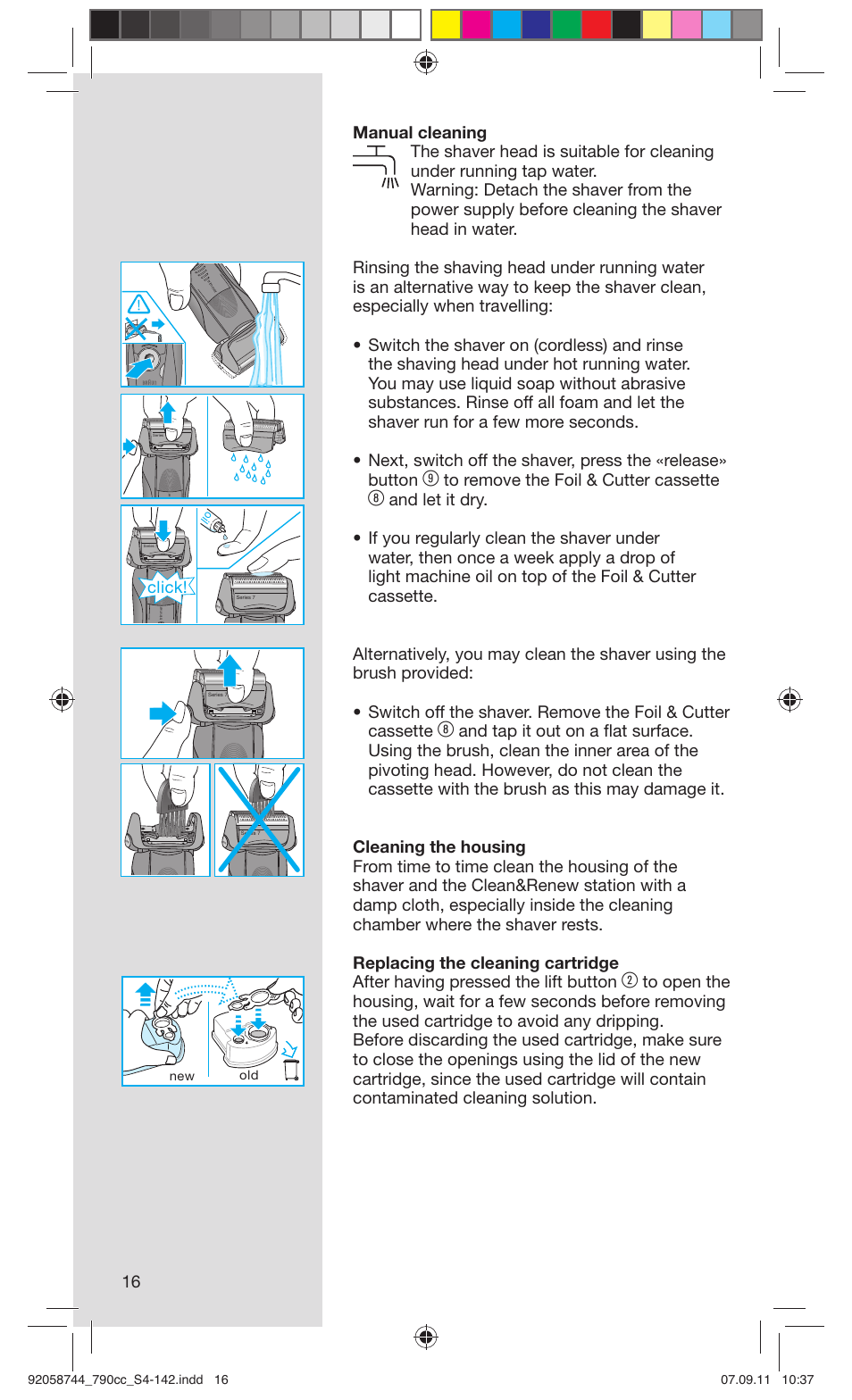 Click | Braun 790cc-4 Series 7 User Manual | Page 16 / 140
