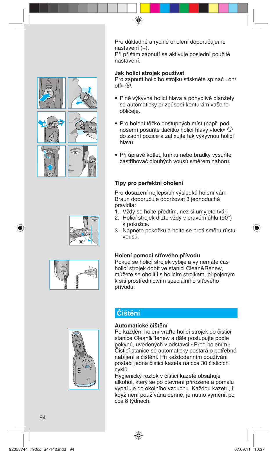 Čištění | Braun 790cc-4 Series 7 User Manual | Page 94 / 140