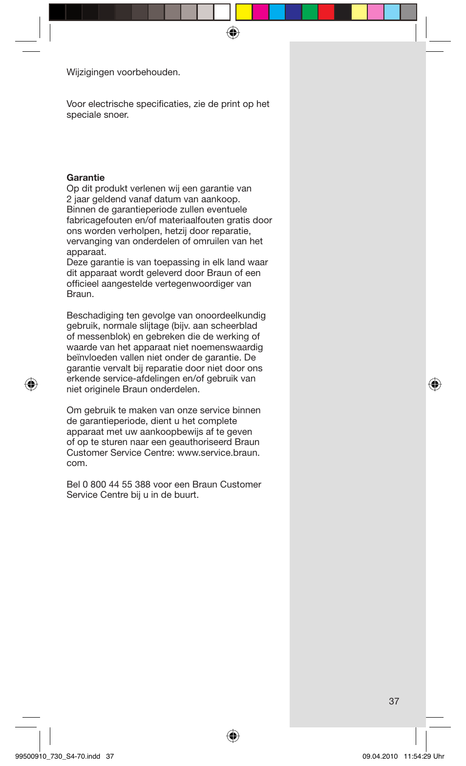 Braun 730s-4 Series 7  EU User Manual | Page 37 / 67
