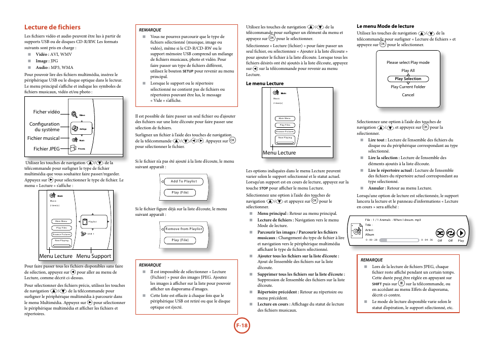 Lecture de fichiers | Arcam FMJ BDP100 User Manual | Page 56 / 148