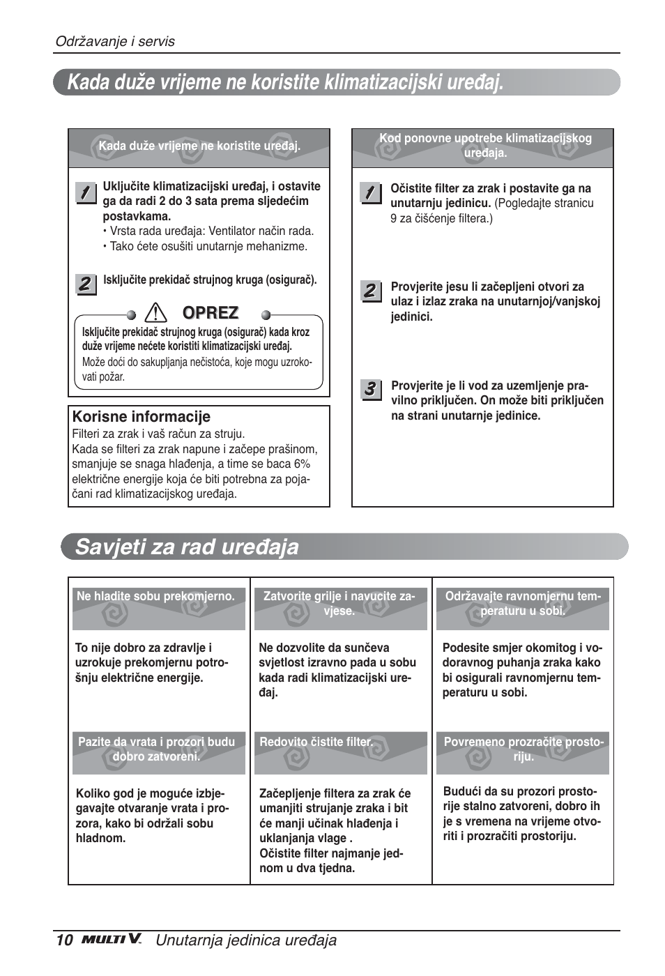 Oprez | LG ARNU12GBHA2 User Manual | Page 166 / 193