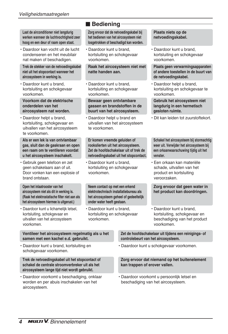 Bediening, 4binnenelement | LG ARNU12GBHA2 User Manual | Page 76 / 193