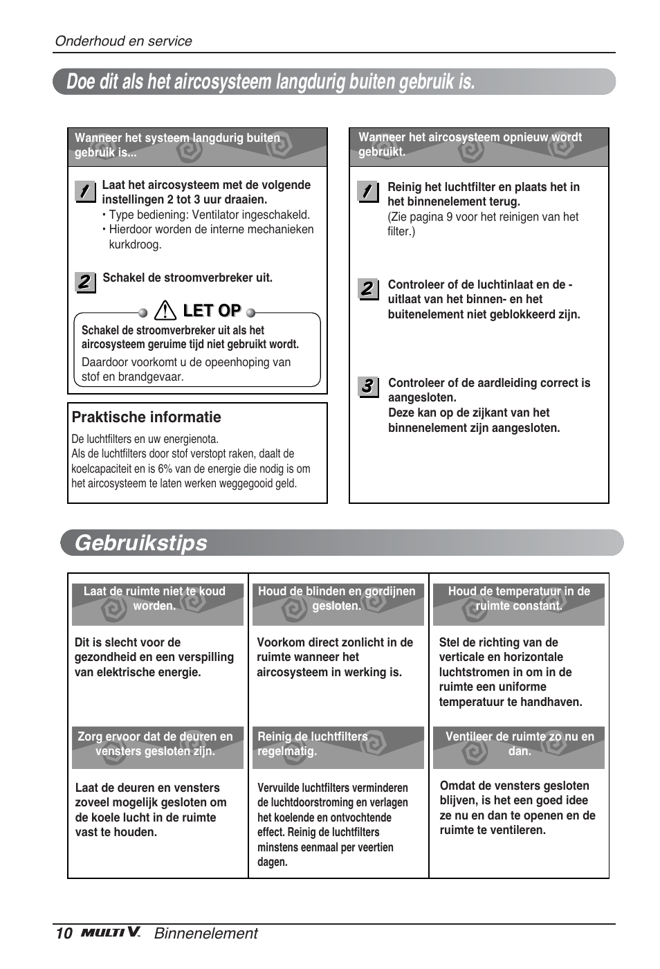 Let op | LG ARNU12GBHA2 User Manual | Page 82 / 193