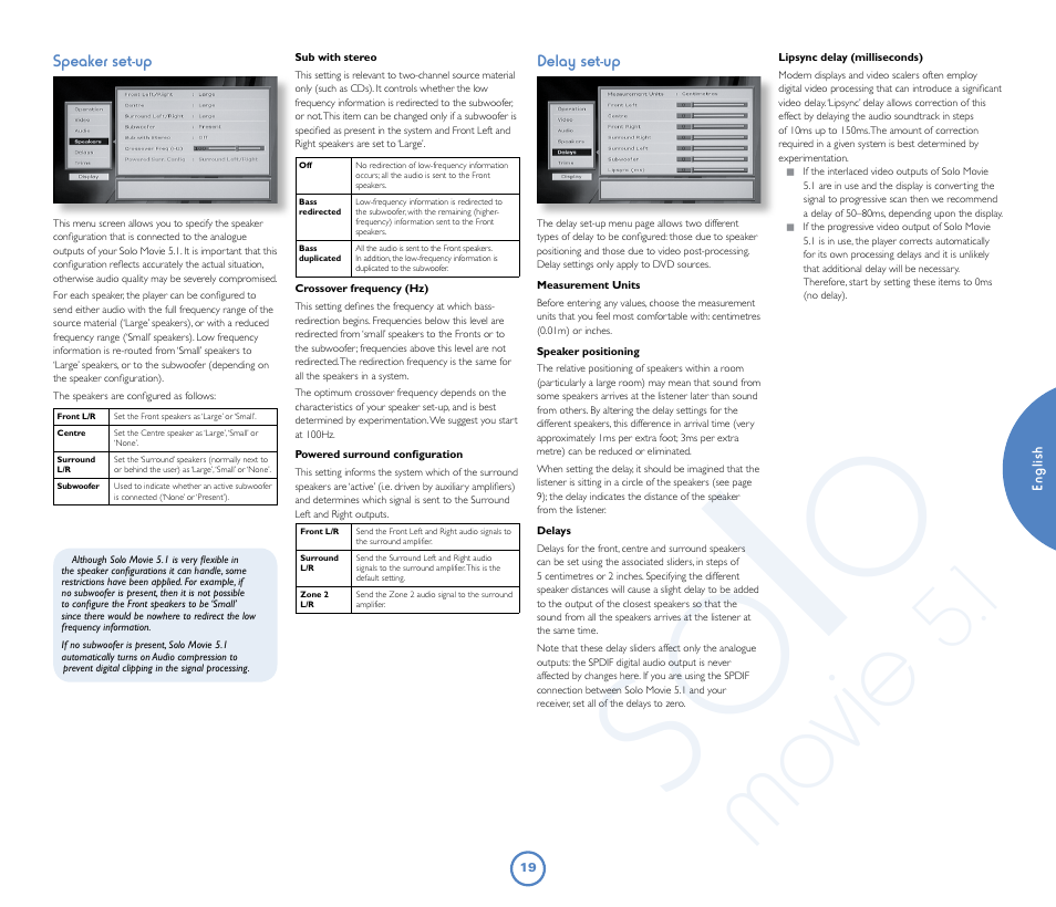 So lo, Mo vie | Arcam Solo Movie 5.1 User Manual | Page 19 / 30