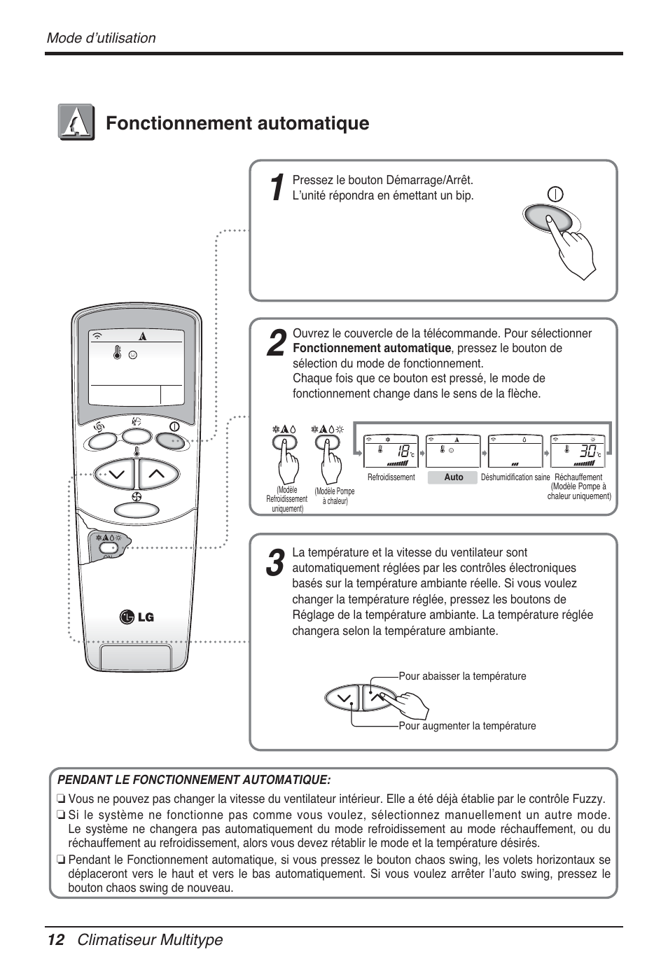 Fonctionnement automatique | LG FM15AH-UL3 User Manual | Page 102 / 147