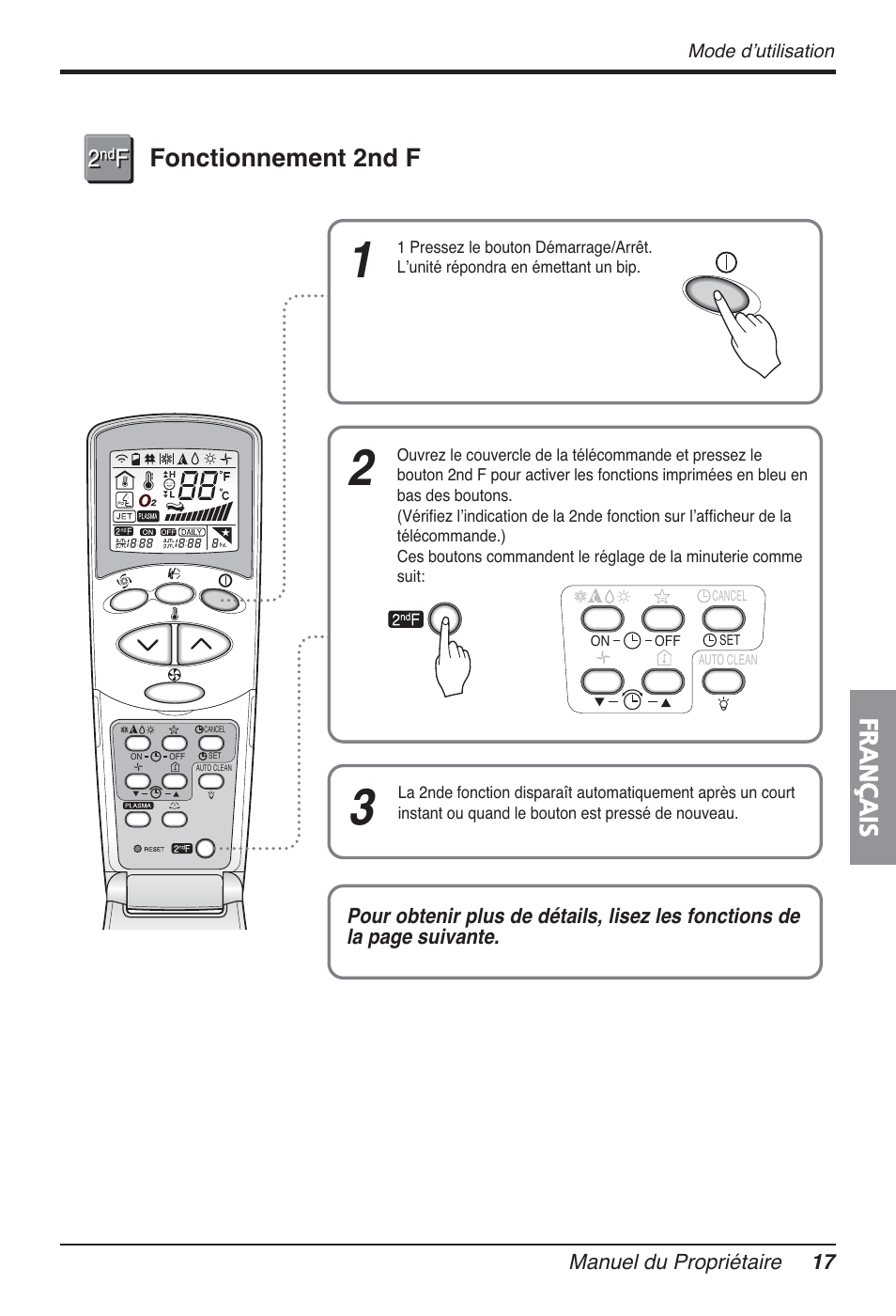 Français, Fonctionnement 2nd f | LG FM15AH-UL3 User Manual | Page 107 / 147