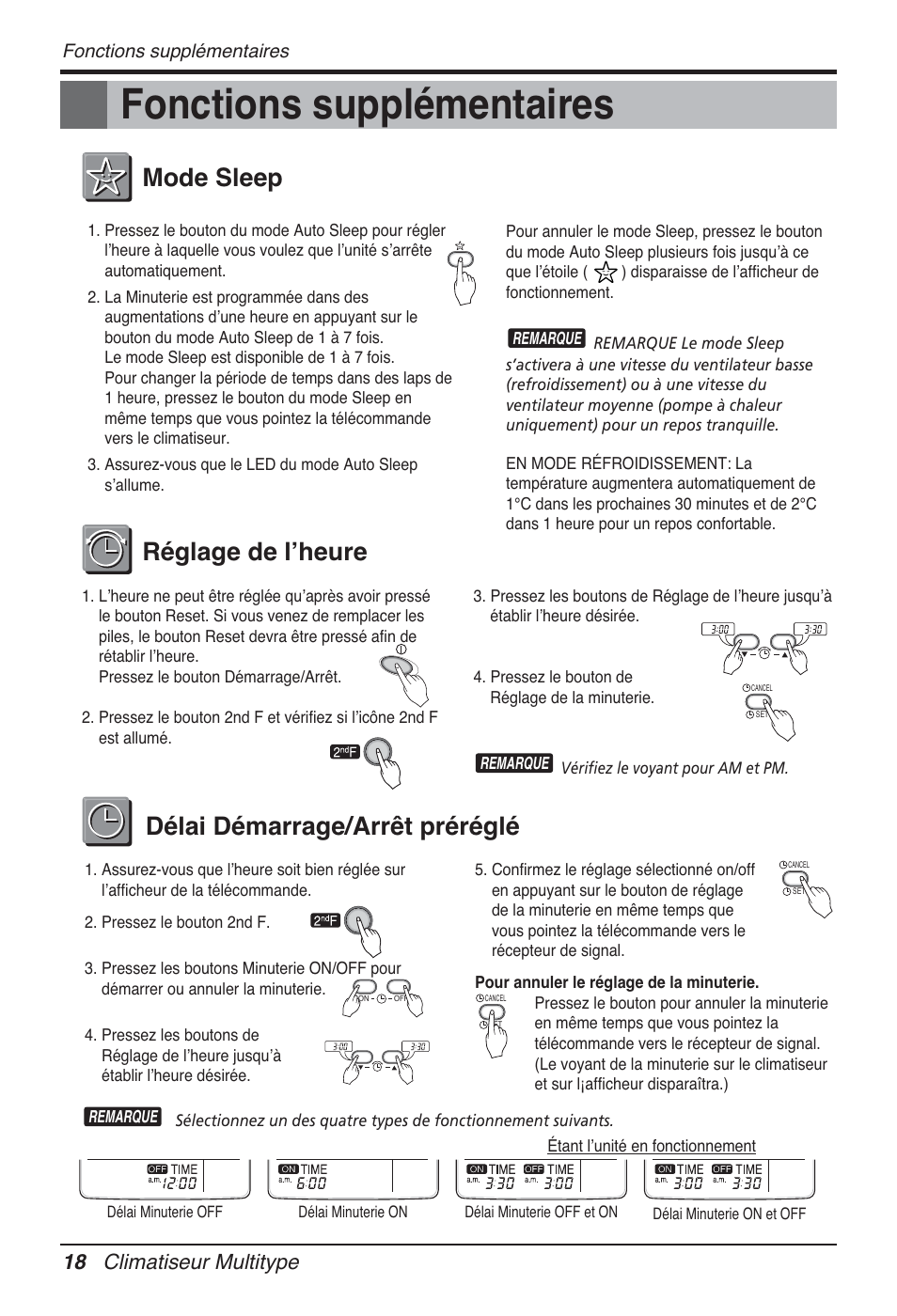 Fonctions supplémentaires, 18 climatiseur multitype | LG FM15AH-UL3 User Manual | Page 108 / 147