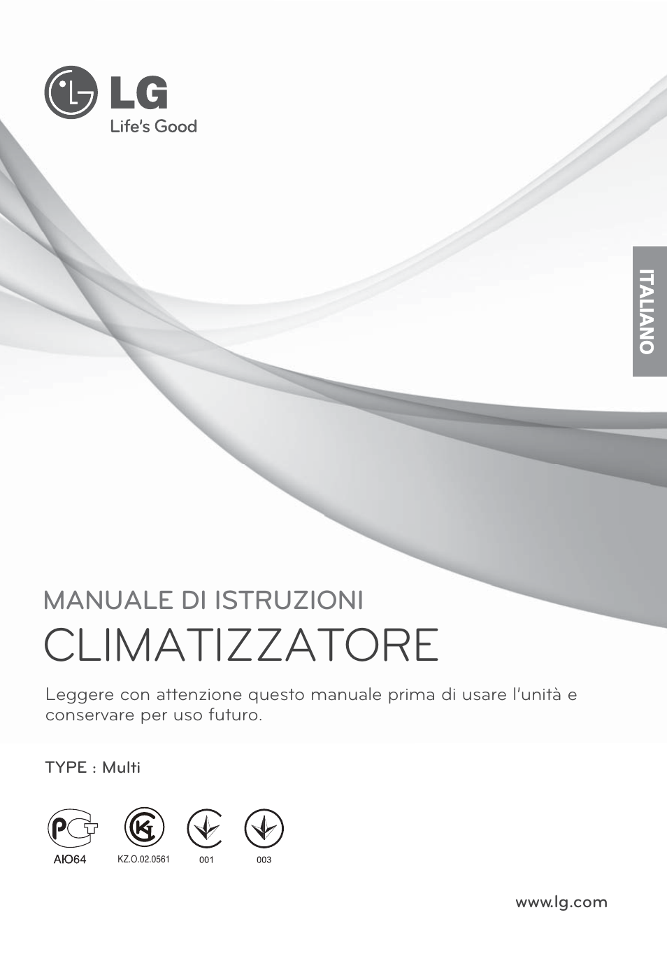 Climatizzatore, Manuale di istruzioni | LG FM15AH-UL3 User Manual | Page 29 / 147