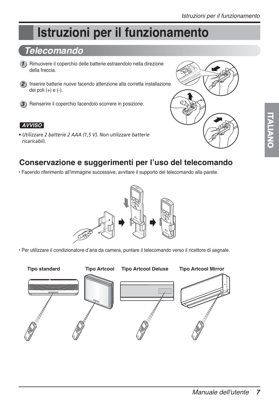 Istruzioni per il funzionamento, Telecomando, Italiano | LG FM15AH-UL3 User Manual | Page 35 / 147