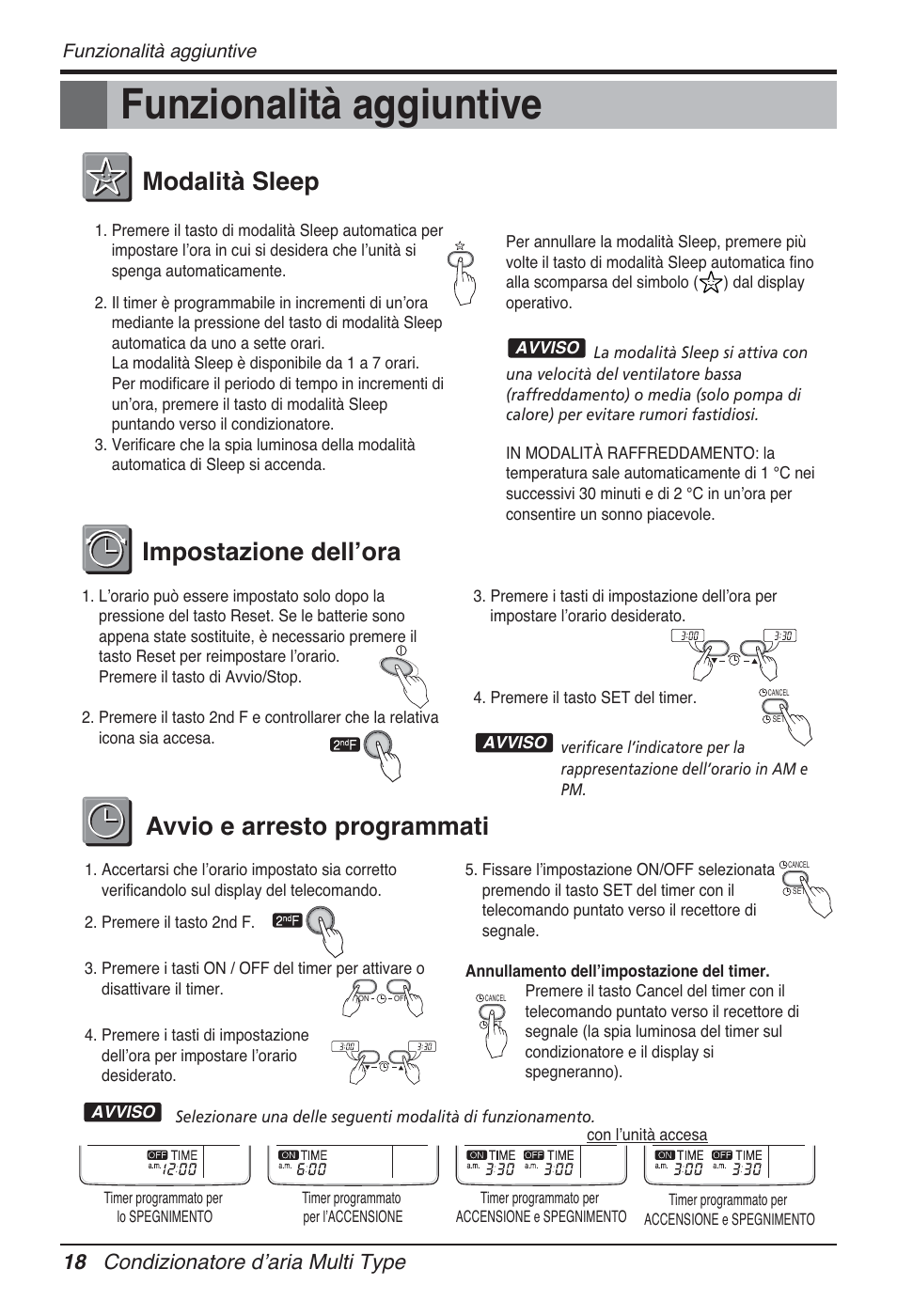 Funzionalità aggiuntive, 18 condizionatore dʼaria multi type | LG FM15AH-UL3 User Manual | Page 46 / 147
