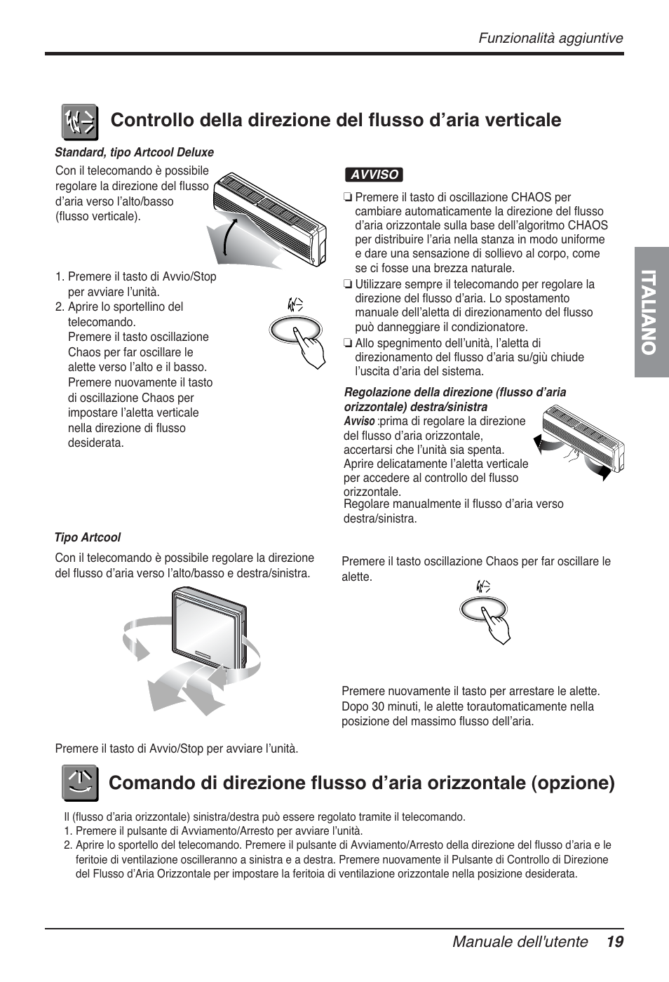 Italiano, Manuale dell'utente 19 | LG FM15AH-UL3 User Manual | Page 47 / 147