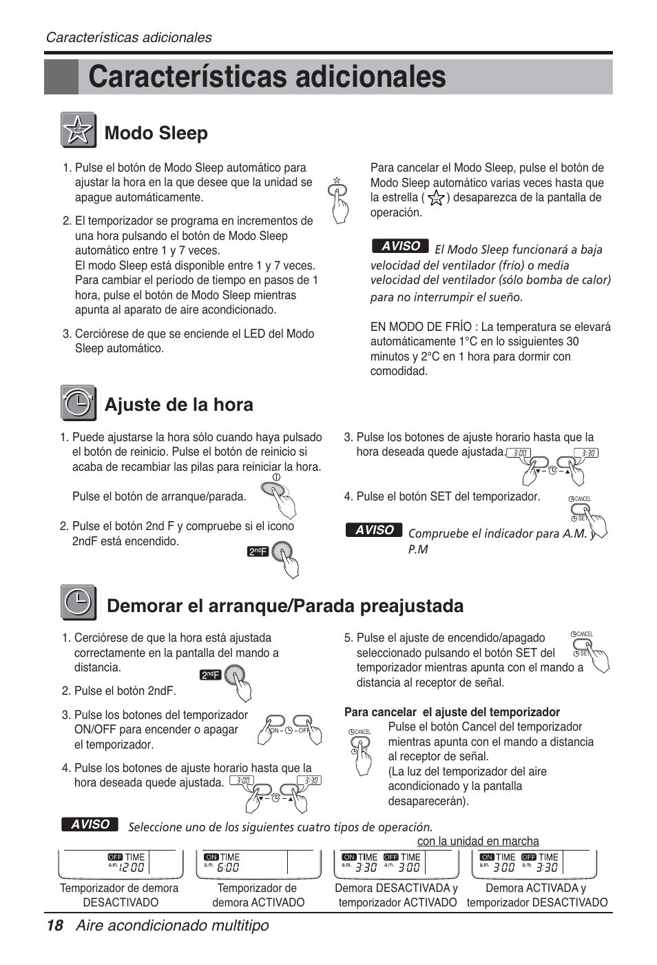 Características adicionales, 18 aire acondicionado multitipo | LG FM15AH-UL3 User Manual | Page 74 / 147